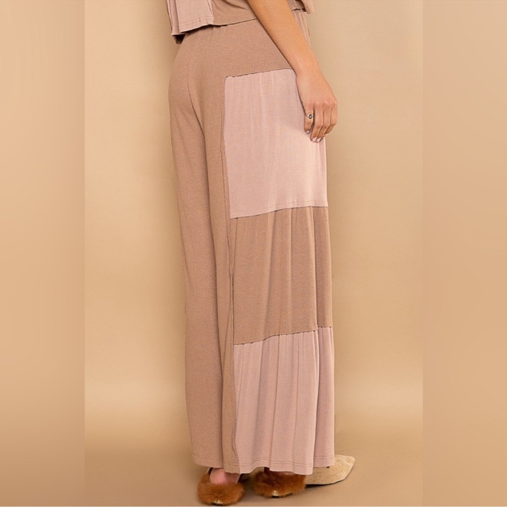 POL Mocha Latte Ribbed Knit Wide Leg Pants - Picture 2 of 5